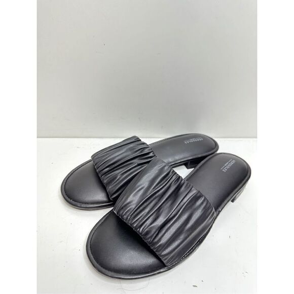 Aerosoles Sandals Womens Size 7.5 Black Jamaica Slip On Slides - Picture 1 of 8